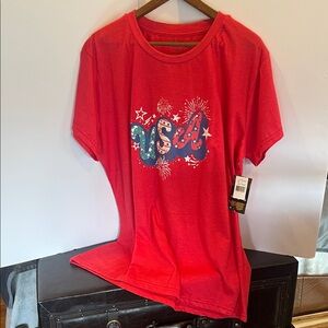 Red USA Graphic Short Sleeve Tee